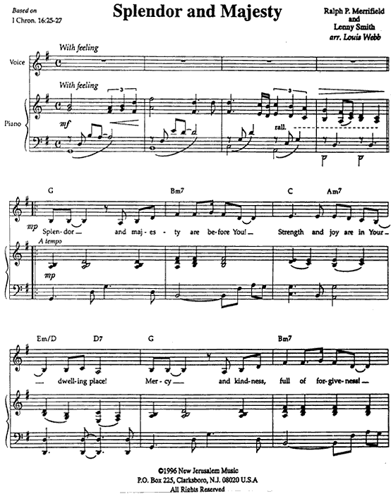 Splendor and Majesty - sheet music page 1
