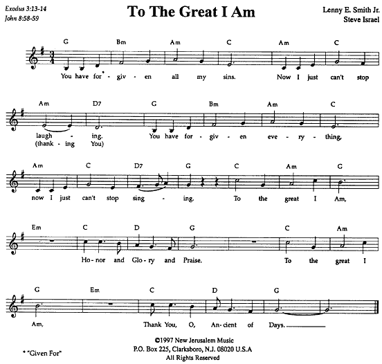 To The Great I Am - sheet music