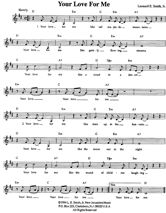 Your Love For Me - sheet music